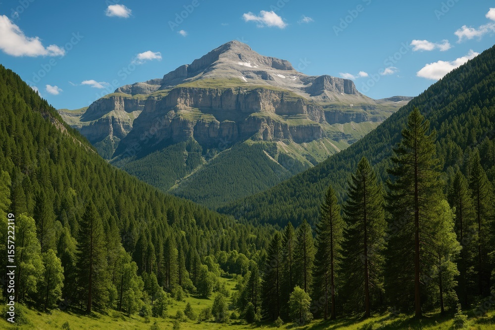 Fototapeta premium Stunning panorama of the Monte Perdido peak
