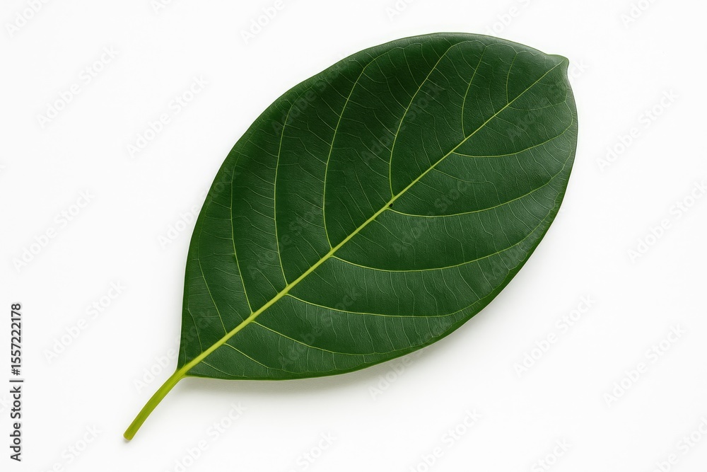 Obraz premium Elegant tropical leaf featuring a jackfruit leaf on a white background
