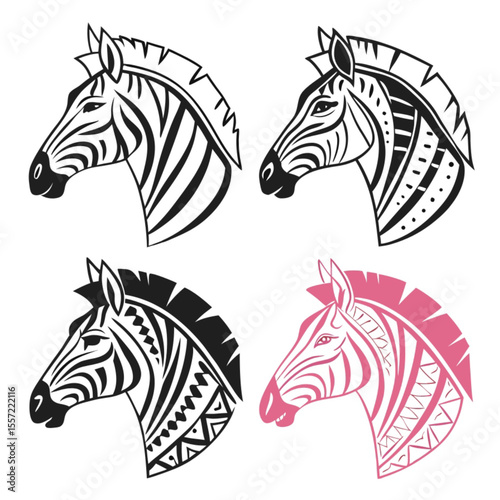 Isolated wild striped zebra animal vector illustration