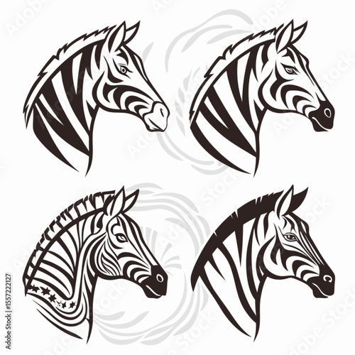 Striped zebra vector illustration with a cute wild animal pattern