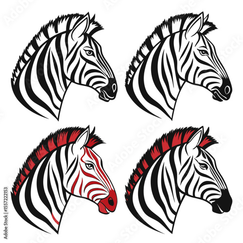 A striking striped zebra illustration with a bold silhouette captures the wild spirit of this unique safari animal
