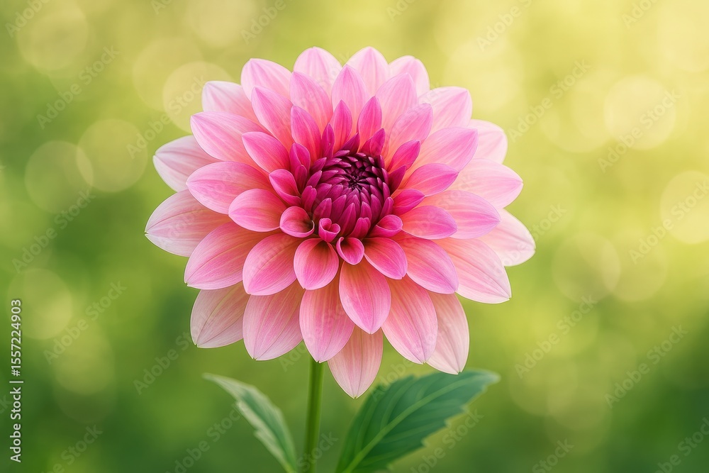 Fototapeta premium Elegant pink and dark pink Dahlia with soft bokeh backdrop