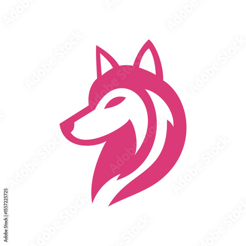 fox head silhouette logo  design