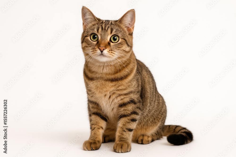 Obraz premium Stunning feline on a plain white backdrop