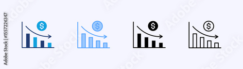 Recession Icon Set Multiple Style Collection