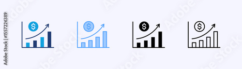 Economic Icon Set Multiple Style Collection