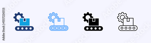 Production Icon Set Multiple Style Collection