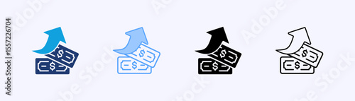 Rising Prices Icon Set Multiple Style Collection