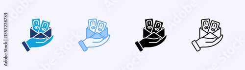 Salary Icon Set Multiple Style Collection