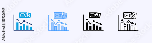 Great Depression Icon Set Multiple Style Collection