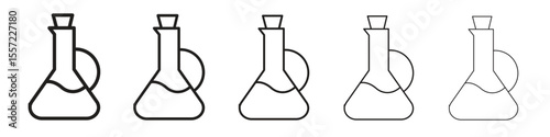 Vinegar iconBlack linear bold and thin strokes set