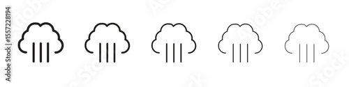 Steam iconBlack linear bold and thin strokes set