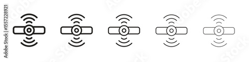 Sensor iconBlack linear bold and thin strokes set