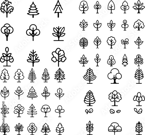 bush icons shrub plant greenery nature foliage garden bush design outdoor landscaping tree leaves garden symbol natural habitat eco-friendly botanical plant life wild shrub bush symbo