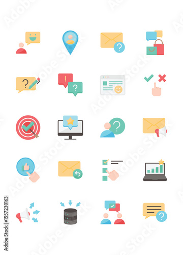 set of survey icons, feedback, opinion, review