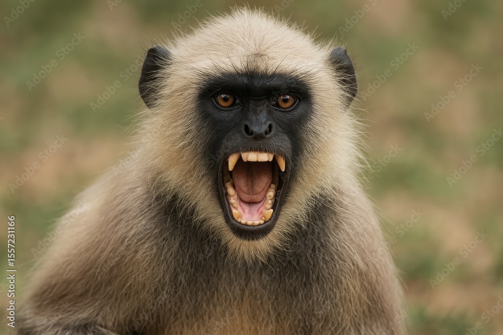 Obraz premium Furious juvenile primate