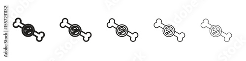 Multiple myeloma iconBlack linear bold and thin strokes set