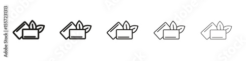 Mint gum iconBlack linear bold and thin strokes set