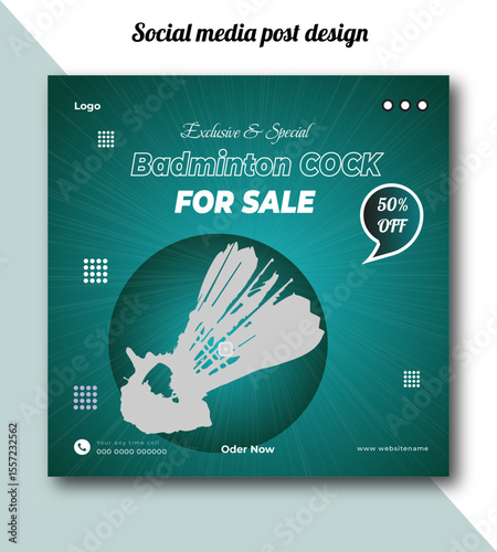 Exclusive and special badminton cock for sale social media post design template