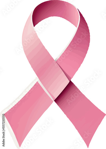 Breast Cancer Awareness Pink Ribbon Symbol - Minimalist Outline Vector Illustration for Health Campaigns