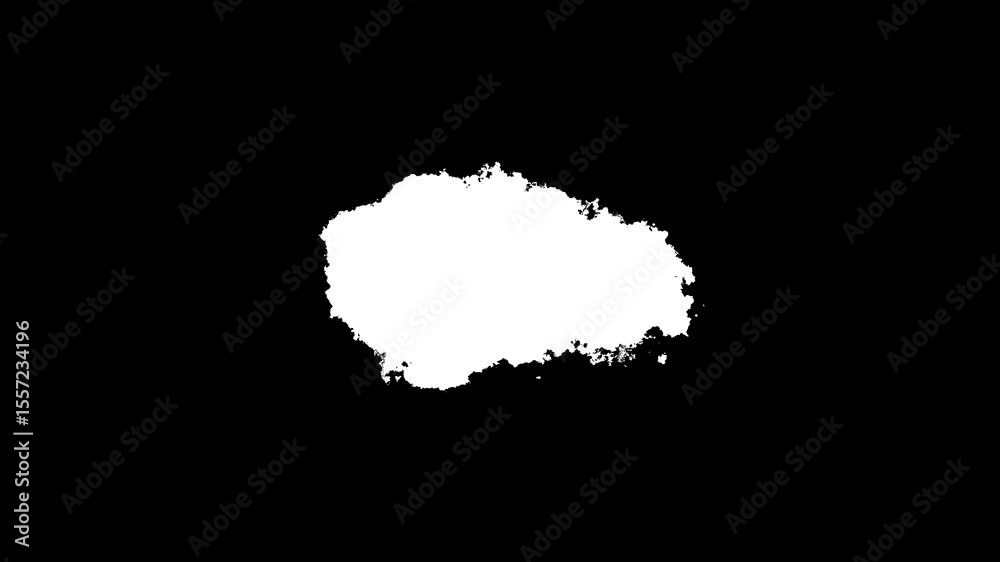 Transitions of black expanding paint stains on white backdrop Grunge Ink spreads and fills the screen. flows and streams. Ink bloom.  ink brush stroke, fluid art black and white. 