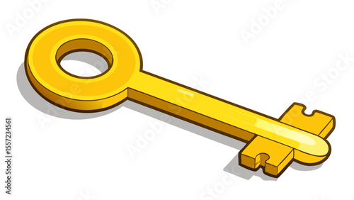 golden key isolated on white background
