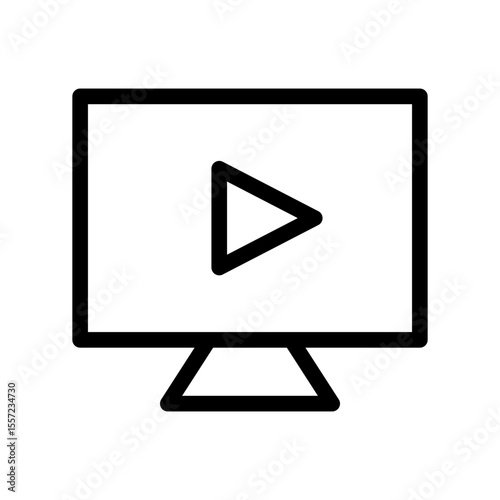 video player line icon