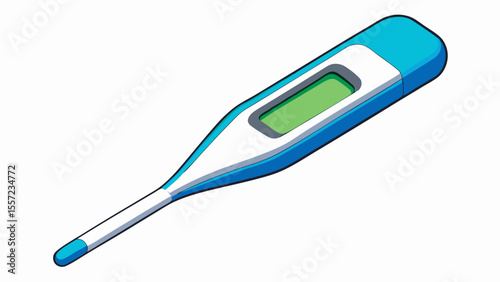 blue digital medical thermometer isolated on white background.