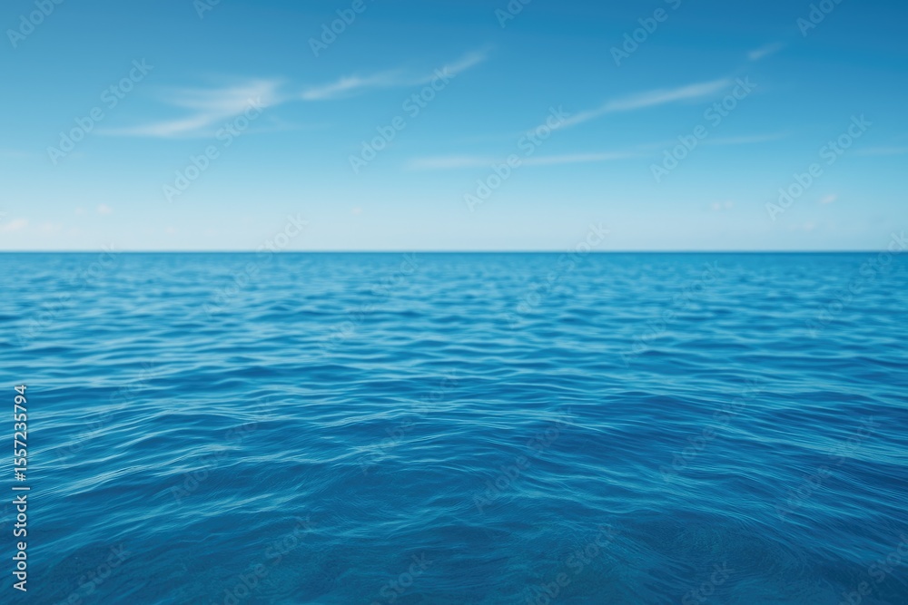 Obraz premium Summer scene featuring a vibrant blue sea background