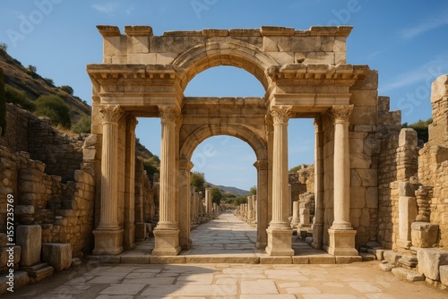 Ancient Roman Gateway Located in a Historic City