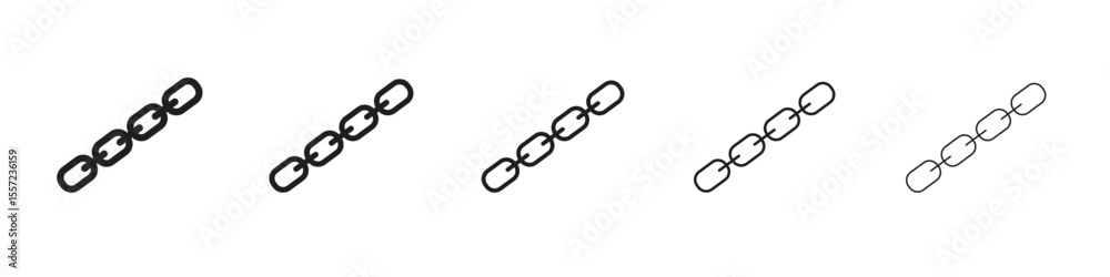 Obraz premium Chain iconBlack linear bold and thin strokes set