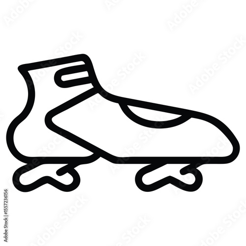 Roller skate outline icon for sports and recreational activities illustration
