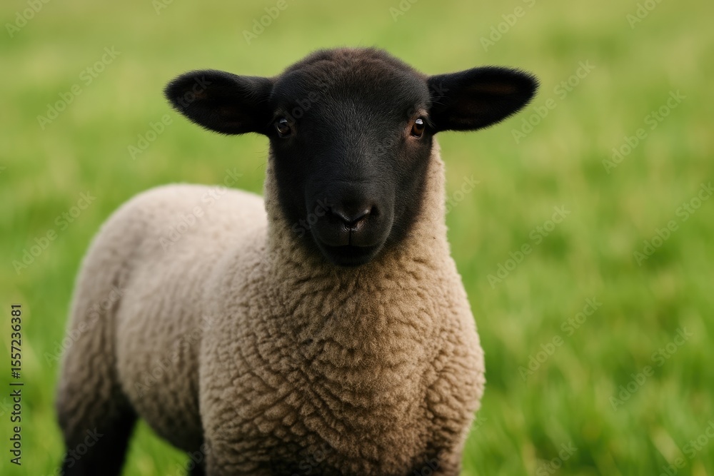 A close-up of a woolly sheep's face A close-up of a woolly sheep's face
