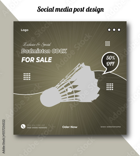 Exclusive and special badminton cock for sale social media post design template