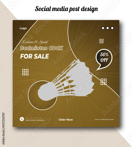 Exclusive and special badminton cock for sale social media post design template