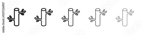 Blood vessel iconBlack linear bold and thin strokes set