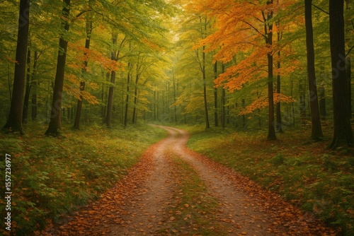 A trail through a forested plateau