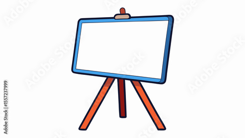 easel with blank canvas isolated on white background