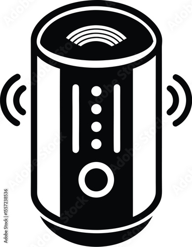 smart speaker icon, ai assistant vector, tech device silhouette