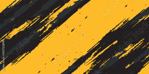 Abstract Sport Grunge Style Background. Grunge Yellow Texture In Dark Background.