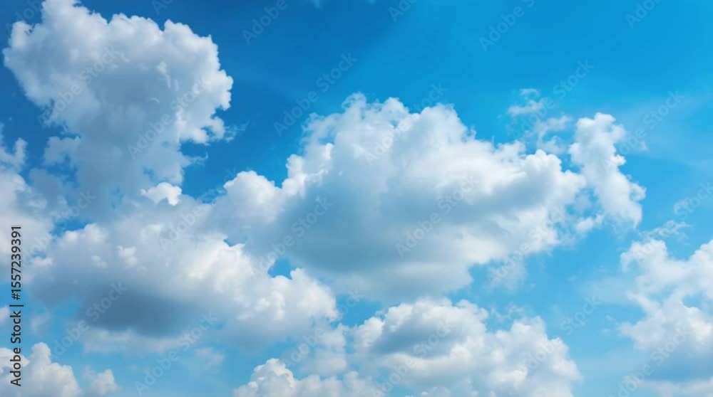 custom made wallpaper toronto digital4K Sky Background Loop – Fluffy Clouds Moving Left to Right in Calm Blue Sky
