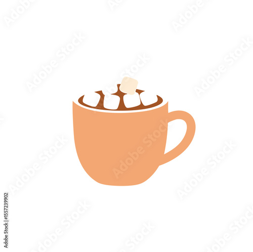 Cozy hot chocolate marshmallows winter drink mug