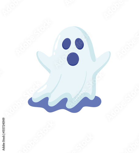 Cute cartoon ghost halloween spooky boo friendly