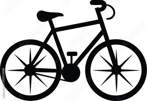 bicycle silhouette vector , black bike icon, cycling illustration