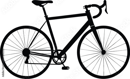 bicycle silhouette vector , black bike icon, cycling illustration