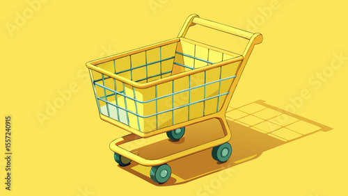 yellow empty shopping cart illustration design 