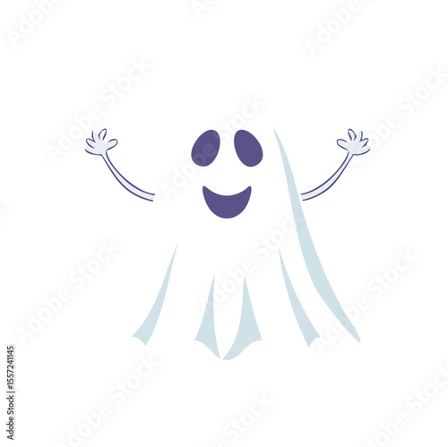 Happy halloween ghost friendly boo spooky cute cartoon