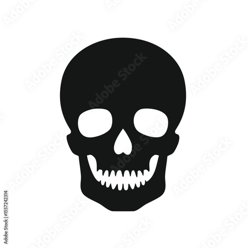 Simple black skull icon death danger warning symbol
