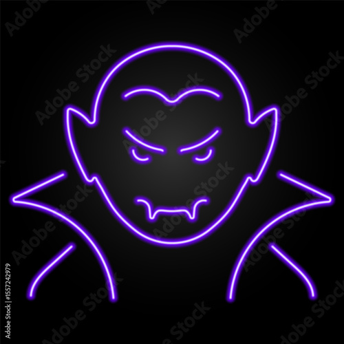 vampire neon sign, modern glowing banner design, colorful modern design trend on black background. Vector illustration.