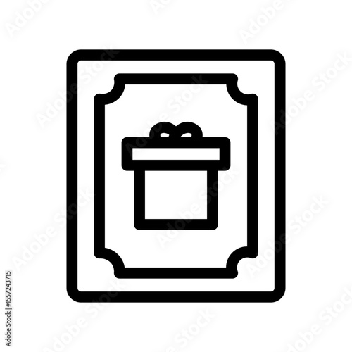 birthday card line icon
